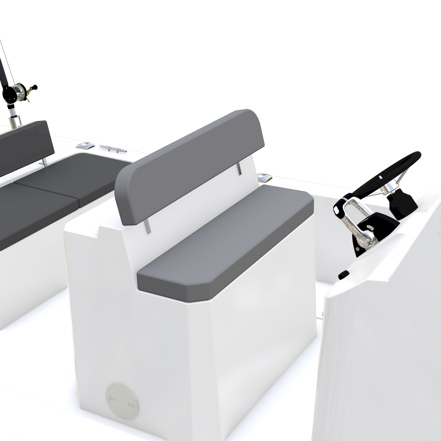 Large Fiberglass Pilot Helm Seat with Galley