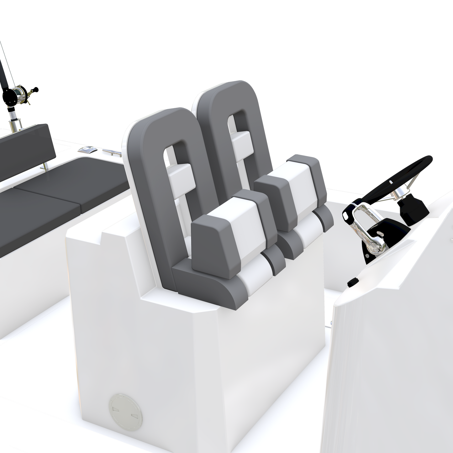 Large Fiberglass Pilot Helm Leaning Post Seats