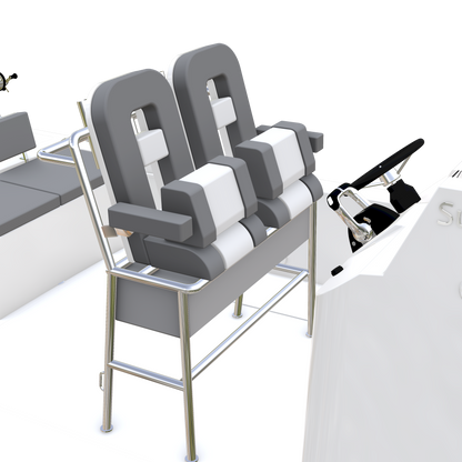 Large Fiberglass Pilot Helm Leaning Post Seats